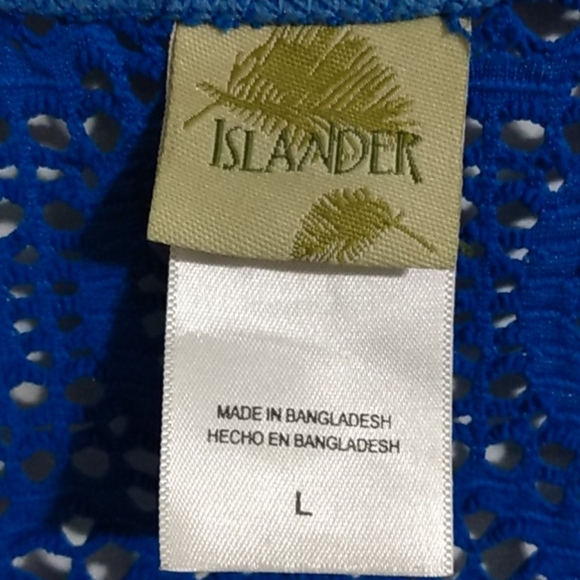 ISLANDER ROYAL BLUE MESH SWIMSUIT COVERUP SZ LARGE - Picture 5 of 10